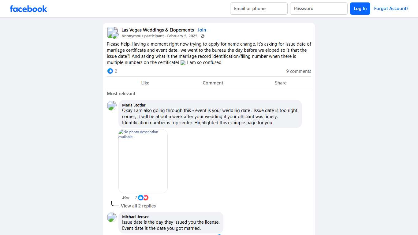 Las Vegas Weddings & Elopements | Please help..Having a moment right now trying to apply for name change | Facebook