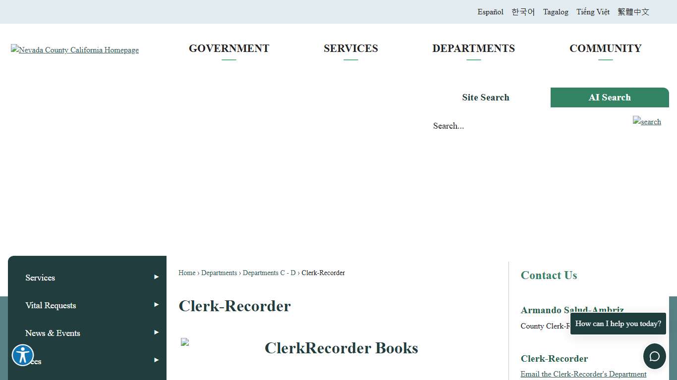 Clerk-Recorder | Nevada County, CA